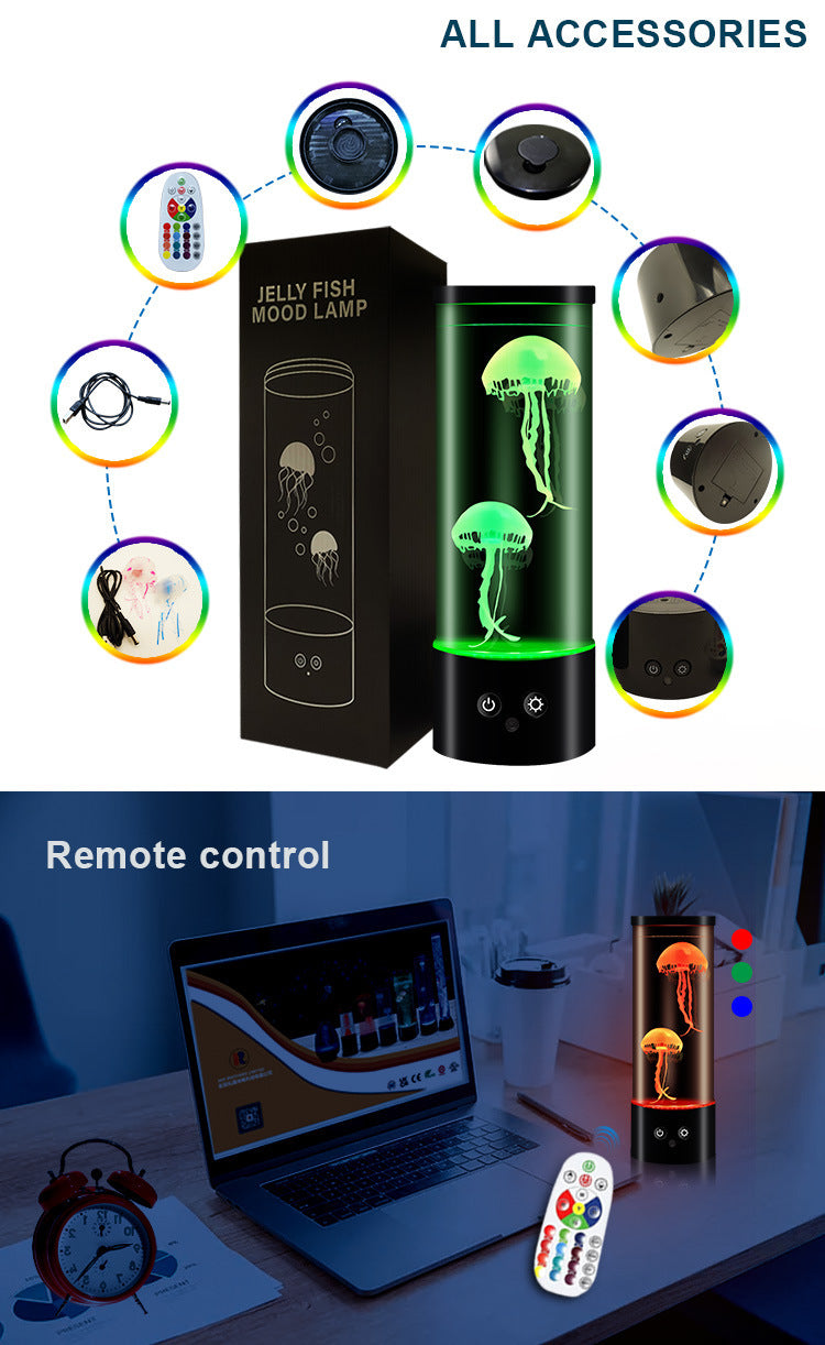 Remote Control Jellyfish Lamp Mute Led Color Changing Bedroom null