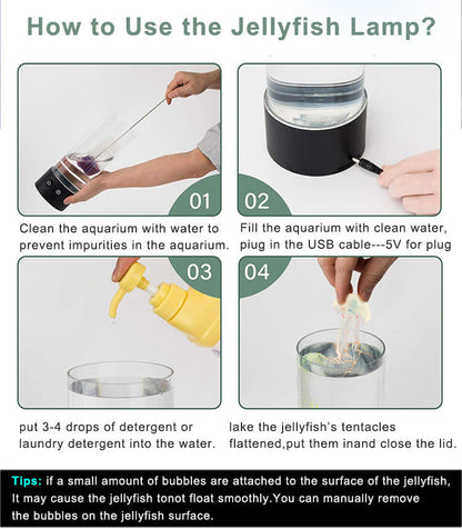 Remote Control Jellyfish Lamp Mute Led Color Changing Bedroom null