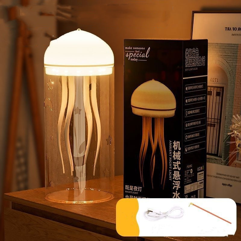 3d Creative Floating Jellyfish Small Night Lamp Diy Luminous Ambience Light null