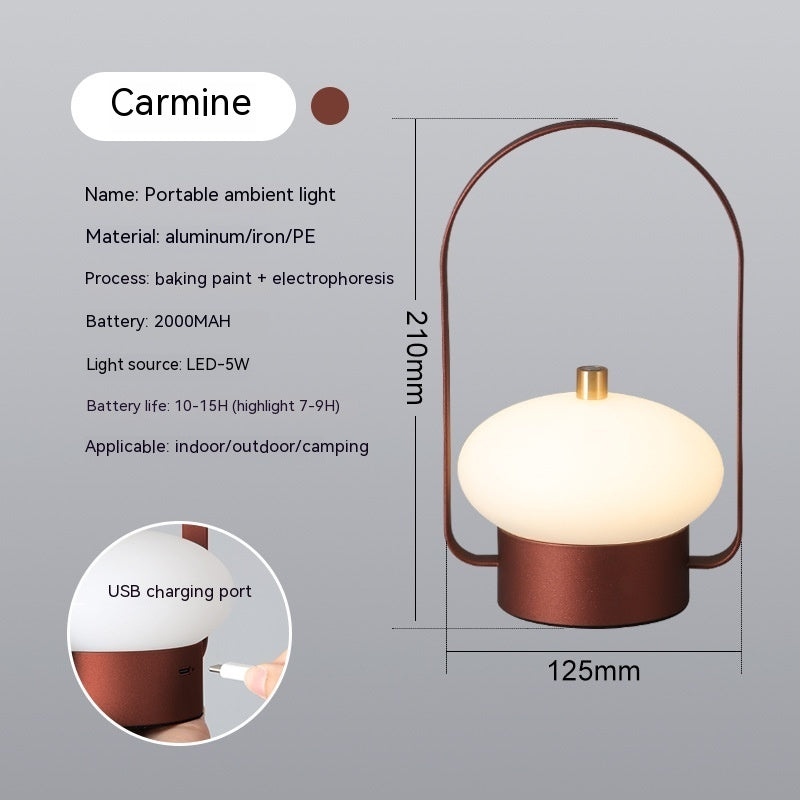 Portable Small Night Lamp Outdoors Convenient Charging Decorative Table Lamp