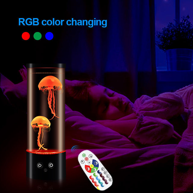 Remote Control Jellyfish Lamp Mute Led Color Changing Bedroom null